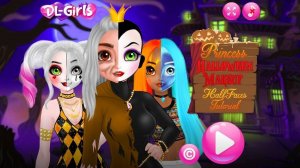 Princess Halloween Makeup HalfFaces Tutorial: Dress Up Game