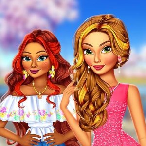 BFFs Cherry Blossom Festival Dress Up Game